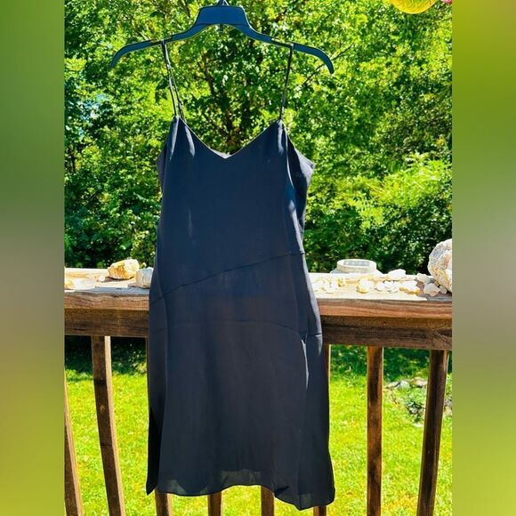 Lita 100% Silk black spaghetti strap dress XS. MSRP $248 NWT luxury - Picture 1 of 7